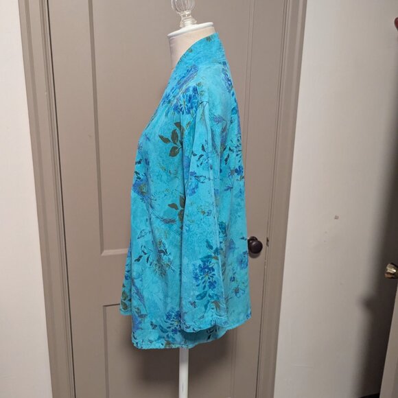 Vintage Lagenlook Open Front Top Kimono Boho CMC Coastal Grandma Festival Floral - Picture 6 of 10